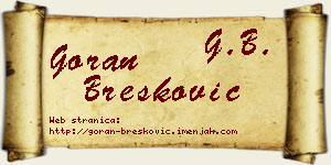 Goran Brešković vizit kartica